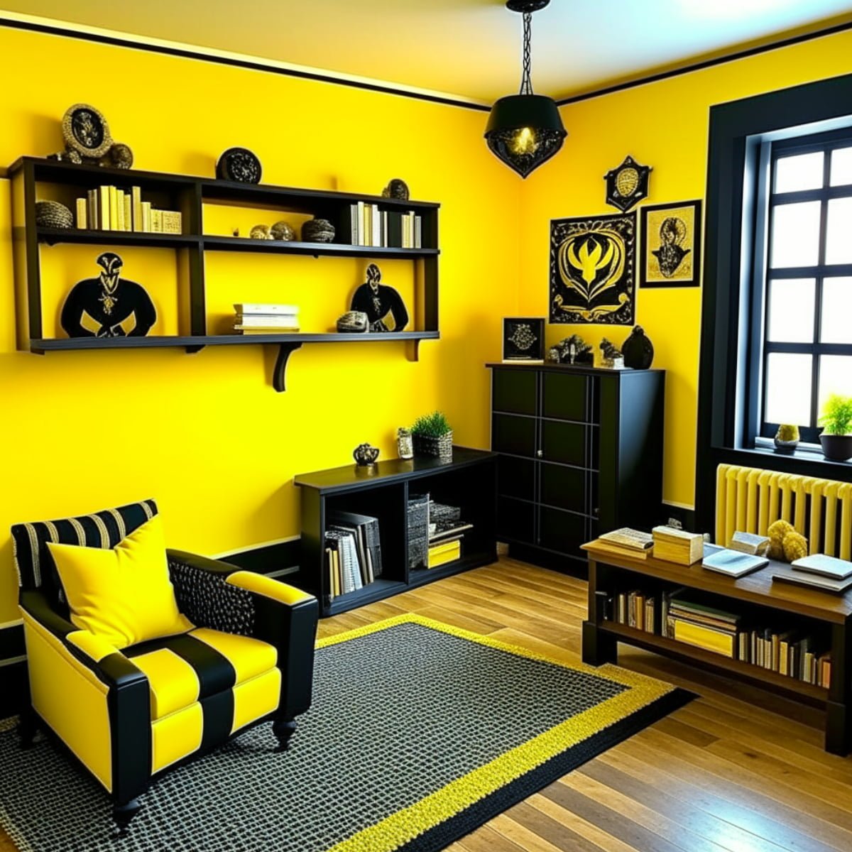 Hufflepuff Yellow and Black Harry Potter Room Decor